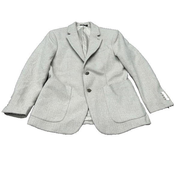 Banana Republic Mens Tailored Fit Herringbone Blazer Single Breasted Khaki 40S - Picture 1 of 10